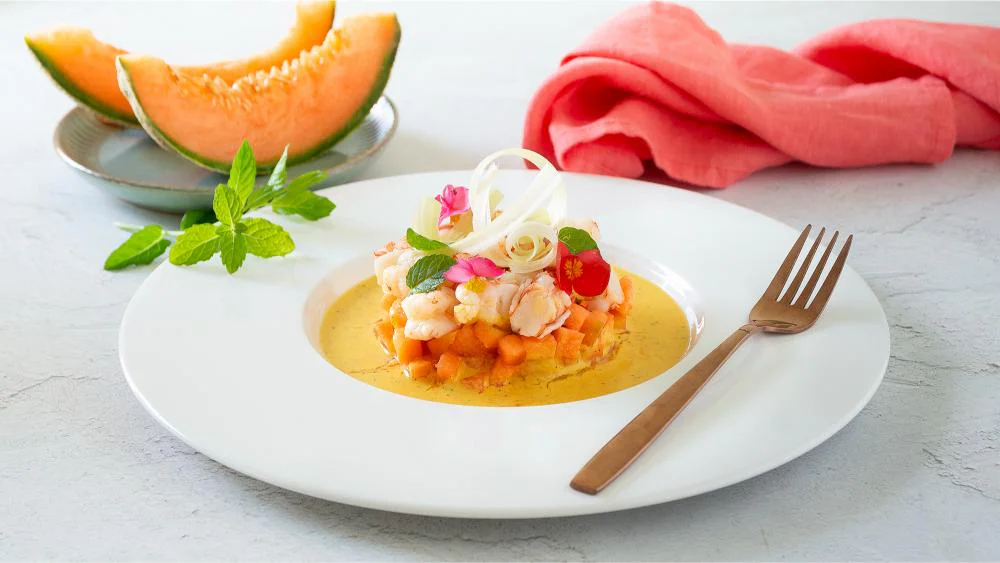 tartare-melone-gamberi-con-salsa-passion-fruit