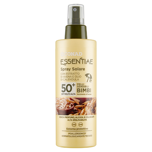 Spray Solare 50+  SPF Molto Alta per Pelli Sensibili
