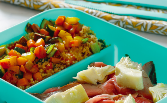 cous-cous-con-verdure-e-roast-beef-con-carciofi-image