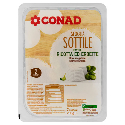CONAD Sfoglia Sottile Ravioli Ricotta ed Erbette 250 g-image