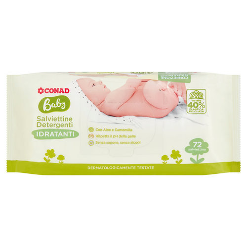 CONAD Baby Salviettine Detergenti Idratanti 2 x 72 pz-image