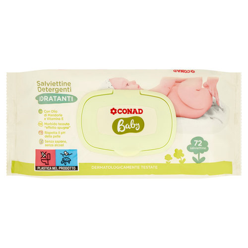 CONAD Baby Salviettine Detergenti Idratanti 72 pz-image