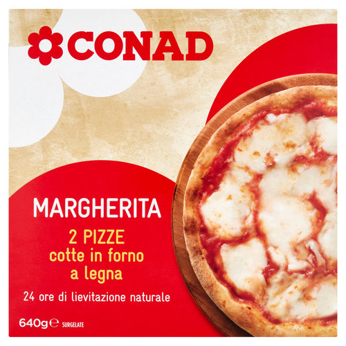 CONAD Margherita 2 Pizze cotte in forno a legna Surgelate 2 x 320 g-image