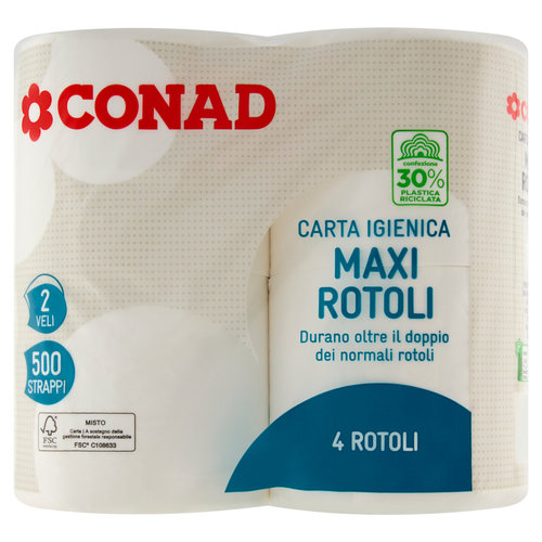 CONAD Carta Igienica Maxi Rotoli 2 Veli 4 Rotoli-image