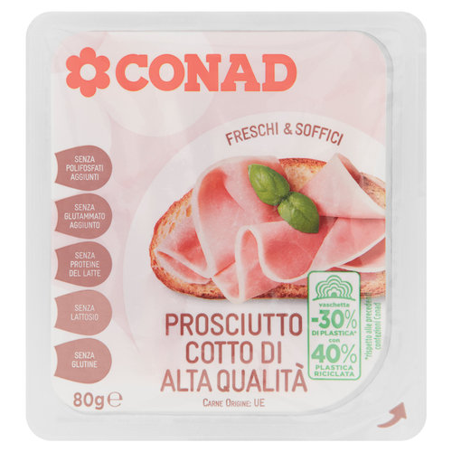 CONAD Freschi & Soffici Prosciutto Cotto di Alta Qualità 80 g-image