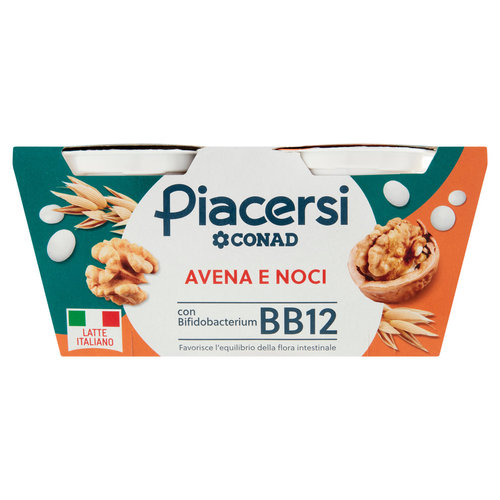 PIACERSI CONAD Avena e Noci con Bifidobacterium BB12 2 x 125 g-image