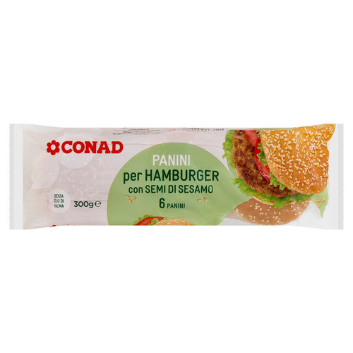 CONAD Panini per Hamburger con Semi di Sesamo 6 x 50 g-image