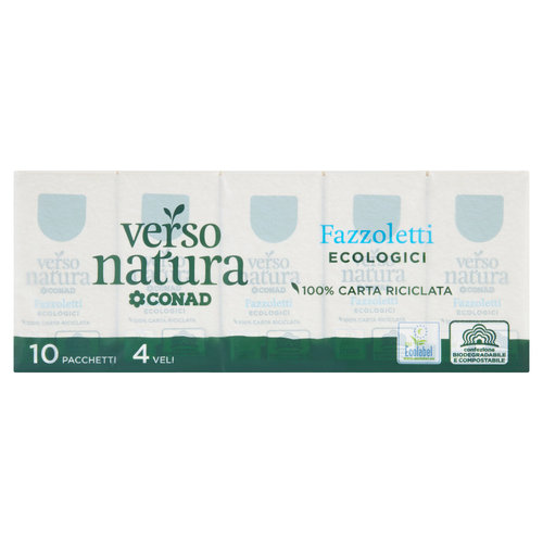 CONAD VERSO NATURA Fazzoletti Ecologici 4 Veli 10 Pacchetti-image