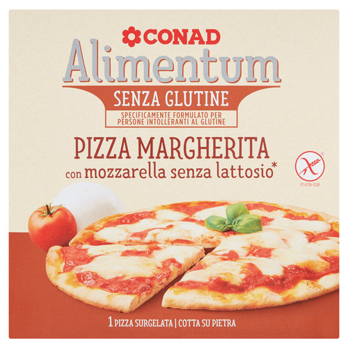 CONAD Alimentum Senza Glutine Pizza Margherita con mozzarella senza lattosio* Surgelata 350 g-image