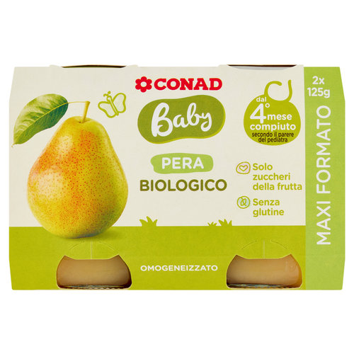 CONAD Baby Pera Biologico Omogeneizzato 2 x 125 g-image