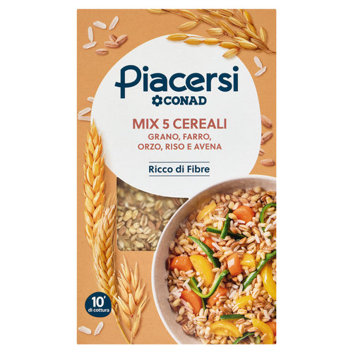 PIACERSI CONAD mix 5 Cereali Grano, Farro, Orzo, Riso e Avena 400 g-image