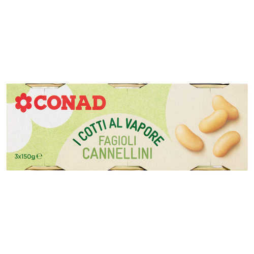 CONAD i Cotti al Vapore Fagioli Cannellini 3 x 150 g-image