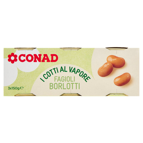 CONAD i Cotti al Vapore Fagioli Borlotti 3 x 150 g-image