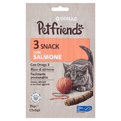CONAD Petfriends Snack con Salmone 3 x 5 g-image