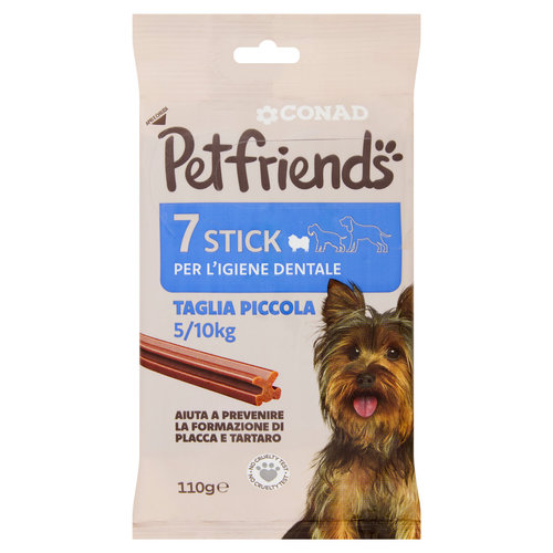CONAD Petfriends Stick per l'Igiene Dentale Taglia Piccola 5/10kg 7 pezzi 110 g-image