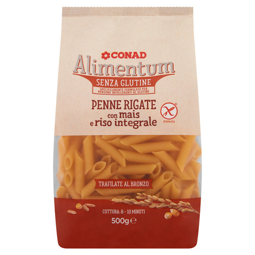CONAD Alimentum Senza Glutine Penne Rigate con mais e riso integrale 500 g-image