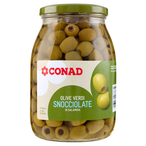 CONAD Olive Verdi Snocciolate in Salamoia 950 g-image