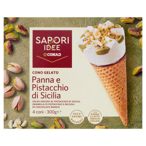 SAPORI & IDEE CONAD Cono Gelato Panna e Pistacchio di Sicilia 4 x 75 g-image