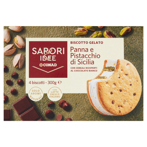 SAPORI & IDEE CONAD Biscotto Gelato Panna e Pistacchio di Sicilia 4 x 75 g-image