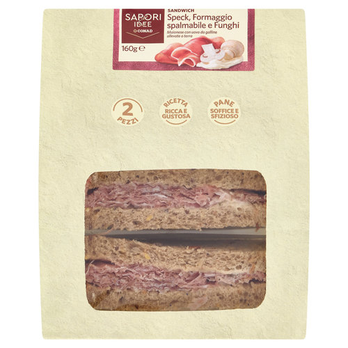 SAPORI & IDEE Sandwich Speck, Formaggio spalmabile e Funghi 2 Pezzi 160 g-image