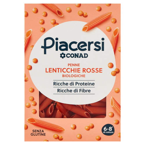 PIACERSI CONAD Penne Lenticchie Rosse Biologiche 250 g-image