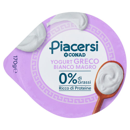 PIACERSI CONAD Yogurt Greco Bianco Magro 0% di Grassi 170 g-image