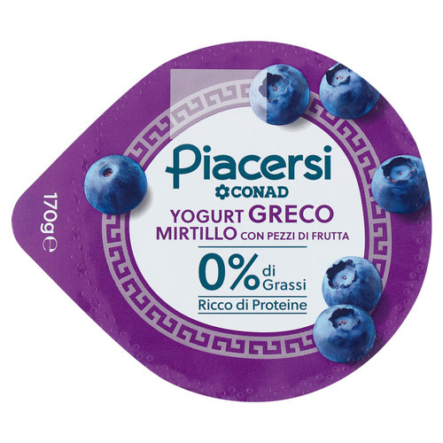 PIACERSI CONAD Yogurt Greco Mirtillo con Pezzi di Frutta 0% di Grassi 170 g-image