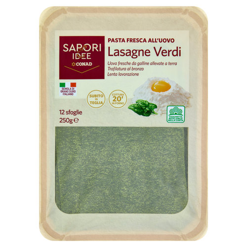 SAPORI & IDEE CONAD Pasta Fresca all'Uovo Lasagne Verdi 12 sfoglie 250 g-image
