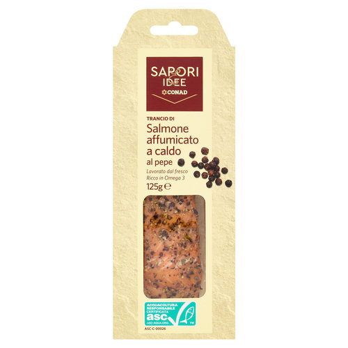SAPORI & IDEE CONAD Trancio di Salmone affumicato a caldo al pepe 125 g-image