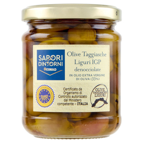 SAPORI & DINTORNI CONAD Olive Taggiasche Liguri IGP in Olio Extra Vergine di Oliva (33%) 180 g-image